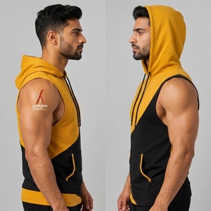 <b>Men's</b> Summer Workout <b>Sleeveless</b> Gym Hoodie-Lightweight & Breathable Fleece Quick Dry & Eco-Friendly With OEM Service Gym Hoodie - Product Image 5