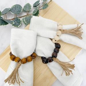 Natural <b>Wooden</b> <b>Napkin</b> <b>Rings</b> Set Round <b>Wooden</b> <b>Napkin</b> Holders Handcrafted Rustic Table Decor Wholesale - Product Image 6