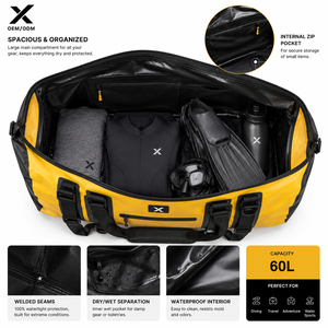 Bolsa de Lona Impermeable para Buceo, TPU, OEM, IPX8, con Cierre Enrollable, Resistente, para Viajes, Barco, Equipo, con Logotipo Personalizado, 60L - Product Image 3