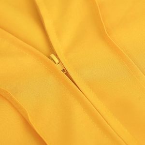 Robe de cérémonie de remise des diplômes unisexe pour adultes, jaune mat, en polyester, uniforme scolaire - Product Image 4