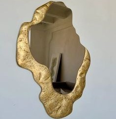 Round Metal Wall <b>Mirror</b> With Textured Frame Modern Decorative <b>Mirror</b> Handmade 10mm Thickness - Product Image 2