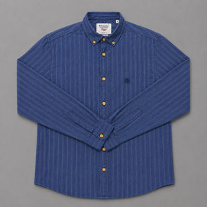 เสื้อเชิ้ตผู้ชายแขนยาวลายทางติดกระดุมลำลองผ้าฝ้ายคุณภาพดีราคาส่ง |   สินค้าพรีเมียมล็อตใหญ่ |   ผู้ผลิตเสื้อผ้า OEM - Product Image 3