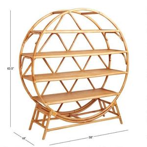 Creative Design Rattan Shelving Circular Room <b>Storage</b> Organizer Durable Hand Crafted <b>Wicker</b> Plant Stand Home Decorative <b>Unit</b> - Product Image 2