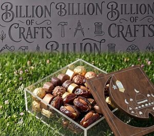 Caja de Regalo Rectangular de Madera Grabada Personalizada para Dulces de Ramadán, para Chocolate, Mithai, Dátiles y Frutos Secos Surtidos - Product Image 2