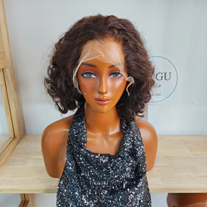 Burmese for Short <b>Bob</b> <b>Wigs</b> Women HD Frontal Kinky Curl for Lace Transparent Raw Hair Short Human Hair - Product Image 1