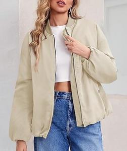 Nouvelle arrivée : veste bomber d'hiver pour femmes, manches longues, respirante, écologique, coupe-vent, taille personnalisée, veste unie teinte - Product Image 4