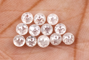 OM GEMS 1.48 CT, 2.8-3.2 MM, Diamante Blanco Natural, Diamante de Corte Redondo Rosa, Diamante Natural Suelto Extraído de la Tierra para Anillo de Boda - Product Image 3