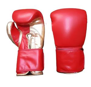 Guantes de boxeo profesionales de cuero PU Diseño personalizado Empuñaduras de mano elásticas transpirables Correa de muñeca ajustable Grappling Sparring - Product Image 1