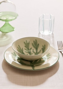 Bol à soupe artisanal en céramique peint à la main, motif géométrique abstrait audacieux, finition émaillée résistante à la chaleur pour un attrait moderne à la table - Product Image 5