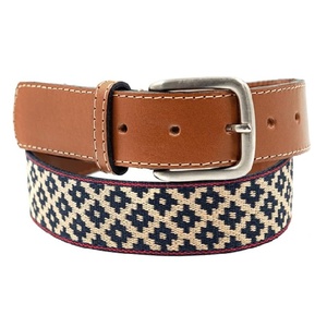Cinturón de Cuero Genuino con Diseño Tejido Multicolor, Hebilla de Pin, Unisex, Talla Personalizada, Servicios OEM Disponibles al por Mayor - Product Image 1