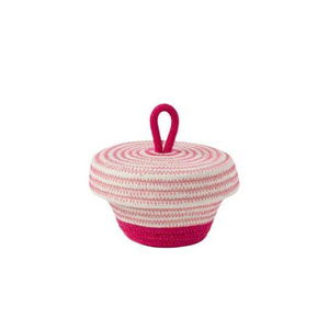Cesta de Almacenamiento de Cuerda de Algodón con Tapa Decorativa, Contenedor Tejido para Ramadán, Almacenamiento de Juguetes y Organización del Hogar - Product Image 2