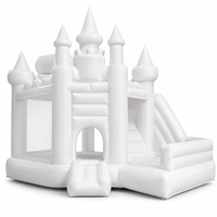Château gonflable commercial combiné de 30 pieds avec toboggan et piscine à balles pour événements de mariage, fêtes et locations commerciales