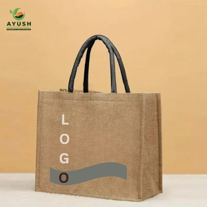 Sac en jute personnalisé d'usine OEM, sac à bandoulière en toile robuste avec poches et poignées rembourrées pour supermarché - Product Image 3