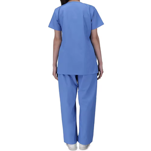 Ensemble de blouses d'infirmière personnalisées pour femmes avec haut à col en V et pantalon droit pour hôpital, clinique et travail médical - Product Image 2