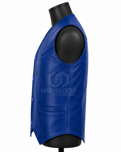 PERRY BURRY Nouveau Modèle 2025 Gilet Haut de Gamme pour Homme Col en V Simple Boutonnage en Denim Noir Écologique Style Anglais Saison Automne Fourrure - Product Image 2
