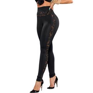 Leggings tricotés unis taille haute longueur intégrale pour femme, en Spandex extensible, effet ventre plat, style sportif sans couture, toutes saisons - Product Image 3