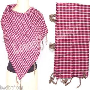 Bufanda de Punto Personalizada para Mujer, Estilo Veraniego con Flecos de Borlas y Diseño Cuadriculado, Precio de Fábrica, Se Aceptan Pedidos - Product Image 3