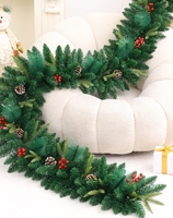 Décorations de Noël, branche d'arbre de Noël artificielle en pin floqué, fleur artificielle verte, cône artificiel, guirlande de Noël décorative