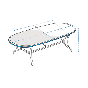 Housse de table de poker personnalisée de haute qualité - Ovale, du Vietnam, housses de coussin d'extérieur imperméables, résistantes aux UV, avec cordon de serrage HDT - Product Image 2