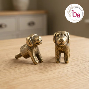 Poignées de meuble en laiton en forme de chien, design moderne et original, réglables et durables pour armoires et bureaux à domicile - Product Image 1