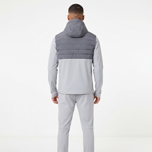 Men’s Hooded Softshell Jacket and <b>Pants</b> Set <b>Padded</b> Color Block Outdoor Sports Tracksuit 2 Piece Set - Product Image 3