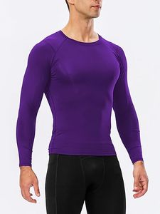 Men's Slim Fit O-Neck Long <b>Sleeve</b> Compression Shirt Eco-Friendly Spandex/Polyester Quick Dry Athletic <b>Base</b> <b>Layer</b> for Performance - Product Image 2