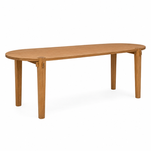 Scandinavian <b>Solid</b> Teak Eco-Friendly <b>Dining</b> <b>Table</b> with Exposed Wedged Through-Tenon Legs <b>Round</b> Shape Seating for 6 Hotel Use - Product Image 3