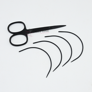 Juego de Herramientas para Extensiones de Cabello, Aguja de Coser Curva en Forma de C con Tijeras para Cortar Hilo, para la Fabricación y Costura de Pelucas - Product Image 1