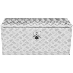 Cassetta Portaoggetti per Camion in Alluminio Resistente 91x35x40 cm con Piastra Diamantata, Chiavi e Accessori per il Controllo del Carico Resistenti all'Acqua - Product Image 1