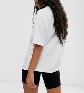 T-shirt de sport pour femme, noir, manches courtes, épaules tombantes, coupe classique, 100% coton, séchage rapide, vêtements décontractés, personnalisable - Product Image 2