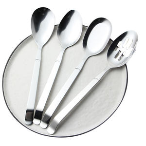 11 Inch Stainless Steel Serving Spoon Set Buffet <b>Salad</b> Rice Spoon Professional Kitchen Serving Utensils - Product Image 1