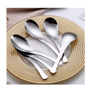 Cuillère à soupe en acier inoxydable, 3 pièces, design moderne, pour hôtels et restaurants, cuillère décorative pour table à manger - Product Image 4