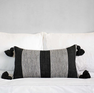 Modern Country Decorative Stripe Throw Pillow <b>Cover</b> Farmhouse Black and White Stripe Cushion <b>Cover</b> - Product Image 2