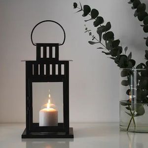 Antique finish metal <b>candle</b> <b>lantern</b> for table decor with durable frame suitable for indoor outdoor use - Product Image 5