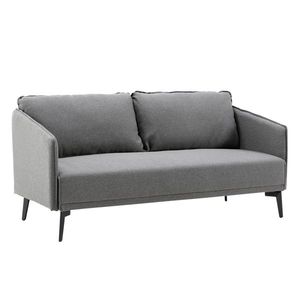 Divano componibile moderno grigio con braccioli arrotolati per soggiorno domestico con 2 cuscini - Product Image 3