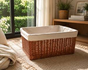 Custom OEM Private Label Handwoven Rattan <b>Storage</b> <b>Basket</b> Natural Seagrass Woven <b>Storage</b> Box Wholesale Factory - Mac - Product Image 5