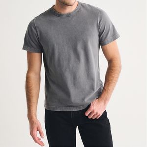 เสื้อยืดโอเวอร์ไซส์สีเทาฟอกแบบสั่งทำขายส่งสำหรับผู้ชาย เสื้อยืดพรีเมียมสไตล์วินเทจสีซีดจาง เสื้อผ้าสตรีทแวร์สุดเท่ เสื้อผ้ากีฬา ODM - Product Image 2