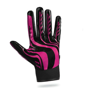 Guantes de Fútbol Americano Personalizados MARGINAL SPORTS MS-AMF-142 Rosa y Negro con Agarre Adhesivo, Transpirables, Ajustables para Receptor - Product Image 4