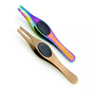 Pinzas Profesionales para Cejas con Puntas Inclinadas, Acero Inoxidable, Agarre de Silicona, Calidad Grado A+, Color Personalizado para Cejas - Product Image 2