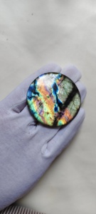 Labradorite naturelle 48 carats, taille brillant ronde, pierre à changement de couleur violet personnalisée, pour la fabrication de bijoux Organicgems - Product Image 1