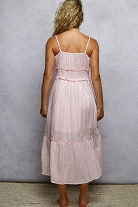 Vestido midi floral con cintura fruncida POL - Product Image 5