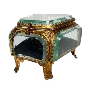 Brass Beveled Glass Modern Handmade Custom Color Jewelry <b>Boxes</b> Brass Mounted Glass Panels | Elegant <b>Luxury</b> Jewelry Storage - Product Image 4