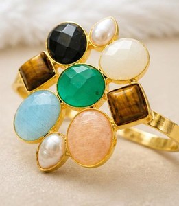 Handcrafted Brass Cuff <b>Bracelet</b> Statement Bangle <b>Boho</b> Adjustable Jewelry Modern Contemporary Handmade - Product Image 1