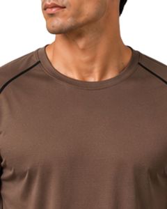 Manufacturer Custom Mocha Brown Mens Athletic <b>TShirt</b> Quick Dry Breathable Gym Workout Running <b>Polyester</b> Sports Tee Activewear - Product Image 5