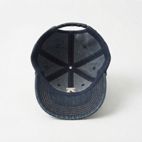 Casquette de baseball en denim avec logo brodé blanc, ajustable, 6 panneaux, style décontracté unisexe, look vintage