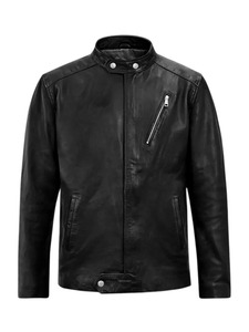 Chaqueta de cuero negra para motociclista Motorad - Product Image 1