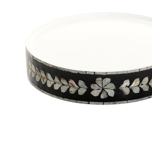ชุดจานรองเค้กเปลือกหอยมุกสุดหรู ลายดำ พร้อมจานรองสีขาวสำหรับของหวาน - Product Image 3