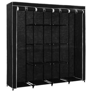 Grande armoire avec cadre en fer noir et tissu en polyester, solution de rangement élégante - Product Image 3