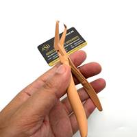 Pince à micro-perles brun clair nude en acier inoxydable pour extensions capillaires, outil de coiffure personnalisé avec logo