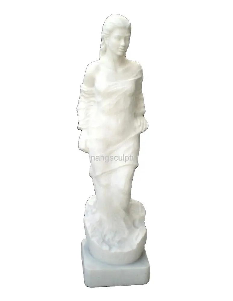 ベトナム工場カスタム石彫刻裸の女性の庭の像美しい女の子の大理石の像ヌードガーデン大理石の女の子の像